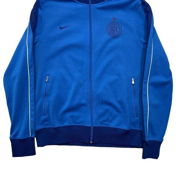 Nike Track Jacket Men's Large Blue Inter Milan 2014 Football‎ Soccer Full Zip - Picture 4 of 10